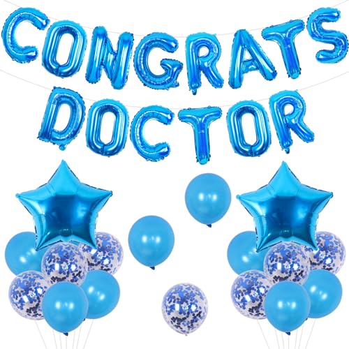 Cheereveal Doktor Graduation Dekorationen, Blau Congrats Doktor Luftballons Banner, Stern Folienballons, Doktor Krankenschwester Klasse von 2025, Zukunft Arzt, Medizinische Schule Abschlussfeier Party Cheereveal Doktor Graduation Dekorationen, Blau Congrats Doktor Luftballons Banner, Stern Folienballons, Doktor Krankenschwester Klasse von 2025, Zukunft Arzt, Medizinische Schule Abschlussfeier Party von Cheereveal