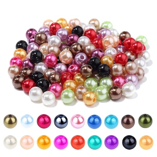 Cheerix 300 Stück Perlen für Armbänder, 6 mm Acrylperlen zum Auffädeln, mit Loch Runde, Bunte Perlen für Armbänder Kinder, Bunte Perlenset, Bastelperlen zum Ohrringe Schmuckherstellung von Cheerix