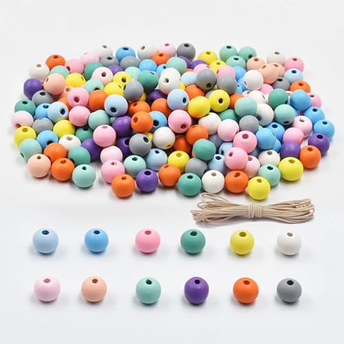 Cheerix 400stk Holzperlen Bunt zum auffädeln, Bunte Holzperlen mit 3 mm Fädelloch, Groß 10 mm mit Loch perlen zum auffädeln kinder, Holz perlen mit gewachstes Band für DIY Schmuck Herstellung Cheerix 400stk Holzperlen Bunt zum auffädeln, Bunte Holzperlen mit 3 mm Fädelloch, Groß 10 mm mit Loch perlen zum auffädeln kinder, Holz perlen mit gewachstes Band für DIY Schmuck Herstellung von Cheerix