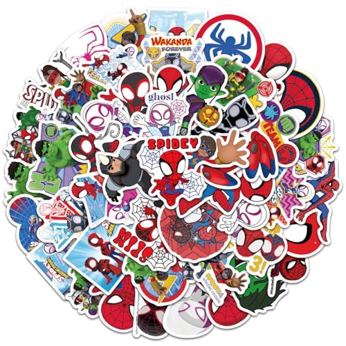 Cheerix 50 Stück Kinder Sticker Set, Wasserfest Sticker für Mädchen Jungen, Cartoon Aufkleber für Koffer, Skateboard, Helme, Laptop, DIY Scrapbooking, Party Deko, Erwachsene Kinder Aufkleber Set von Cheerix