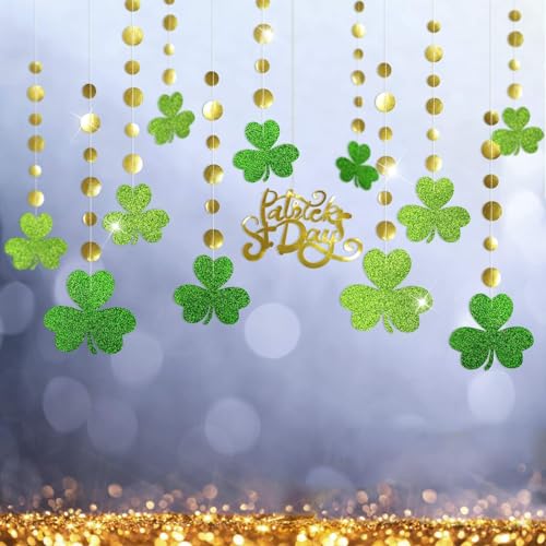 Cheerland Glitzernde Kleeblatt-Girlande, glitzernd, goldfarben, für St. Patrick's Day, Dekoration, Frühlingsparty, Girlande, Banner, Kulisse für Irische Hochzeit, Babyparty, Partys zum Aufhängen Cheerland Glitzernde Kleeblatt-Girlande, glitzernd, goldfarben, für St. Patrick's Day, Dekoration, Frühlingsparty, Girlande, Banner, Kulisse für Irische Hochzeit, Babyparty, Partys zum Aufhängen von Cheerland