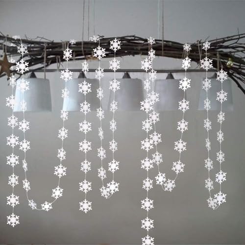 Cheerland Perlweiße, eisige Schneeflocken-Girlande-Set, hängende Weihnachtsdekorationen, Schneeflocken, Baumdekoration, Luftschlangen, Wimpelkette, Banner für Winterwunderland, Party, Geburtstag, Cheerland Perlweiße, eisige Schneeflocken-Girlande-Set, hängende Weihnachtsdekorationen, Schneeflocken, Baumdekoration, Luftschlangen, Wimpelkette, Banner für Winterwunderland, Party, Geburtstag, von Cheerland