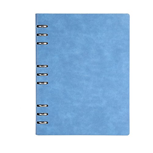 Cheerlife DIN A5 A6 B5 Leder Tagebuch nachfüllbar Notizbuch Ringbuch Business Office Notizblock Zeichnen Schreiben (Hellblau, B5) von Cheerlife