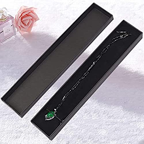 Cheeroyal Armband Geschenk-Box 4,5 * 21 * 3cm schwarze lange Halskette Box Kraftpapier Schmuckschatulle Ohrringe Halskette Schmuckschatulle (10) von Cheeroyal