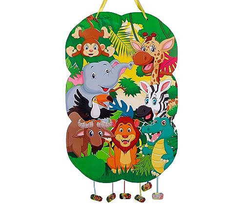 Piñata Kindergeburtstag, perfekt zum Befüllen mit Leckereien und Spielzeug, (Jungle Dschungel) von Cheerset