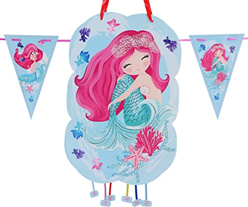Piñata für Kindergeburtstag, Meerjungfrau, Mädchen, perfekt zum Befüllen mit Süßigkeiten und Spielzeug, Dekoration, Flaggengirlande, 2 m (Sirena) Piñata für Kindergeburtstag, Meerjungfrau, Mädchen, perfekt zum Befüllen mit Süßigkeiten und Spielzeug, Dekoration, Flaggengirlande, 2 m (Sirena) von Cheerset