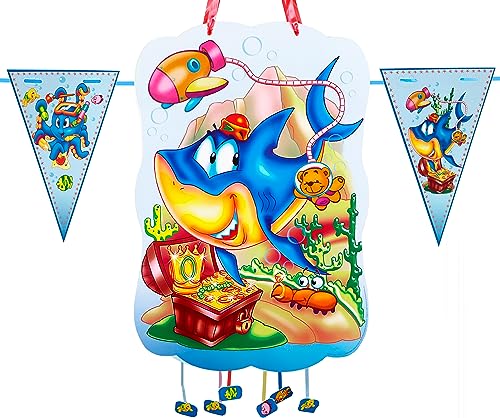 Piñata für Kindergeburtstag, perfekt zum Befüllen mit Süßigkeiten und Spielzeug, Girlande, Flaggen, 2 m Piñata für Kindergeburtstag, perfekt zum Befüllen mit Süßigkeiten und Spielzeug, Girlande, Flaggen, 2 m von Cheerset