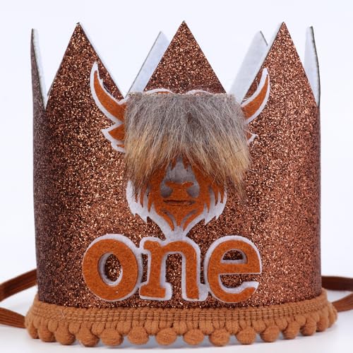 Cheerupp 1st Highland Kuh Geburtstag Hut für Mädchen und Jungen, Highland Rinder 1st Geburtstag Hut Krone für Cowboy Thema erste Geburtstag Party Dekorationen Zubehör Cheerupp 1st Highland Kuh Geburtstag Hut für Mädchen und Jungen, Highland Rinder 1st Geburtstag Hut Krone für Cowboy Thema erste Geburtstag Party Dekorationen Zubehör von Cheerupp