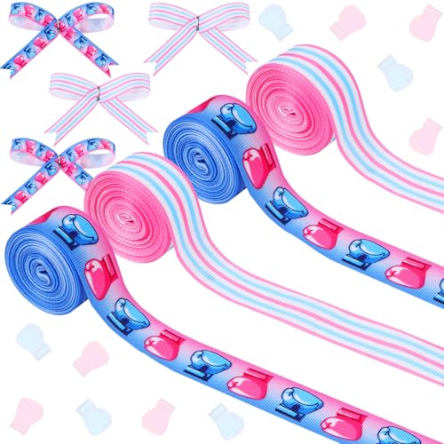 Cheerupp 4 Rollen Box-Themenbänder, 20 Meter, Bastelbänder für Kranz, Haarschleifen, Geschenkverpackungen, Geschenkverpackungen, rosa-blau, Ripsband, Geschlechtsoffenbarung, Geburtstag, Hochzeit Cheerupp 4 Rollen Box-Themenbänder, 20 Meter, Bastelbänder für Kranz, Haarschleifen, Geschenkverpackungen, Geschenkverpackungen, rosa-blau, Ripsband, Geschlechtsoffenbarung, Geburtstag, Hochzeit von Cheerupp
