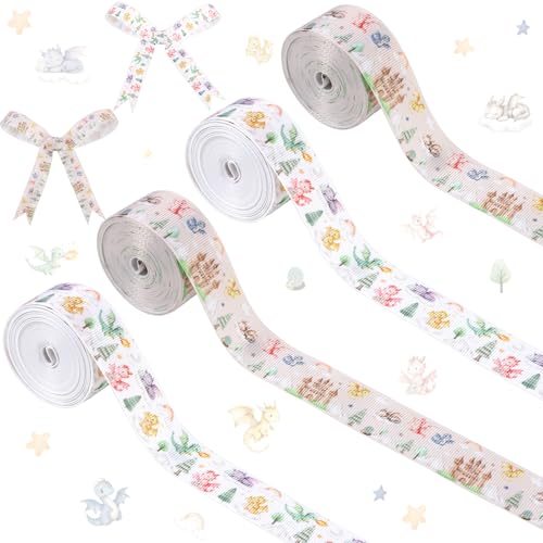 Cheerupp 4 Rollen Drachen-Themenbänder, 20 Meter, Bastelbänder für Kranz, Haarschleifen, Geschenkverpackung, magisches Ripsband, Geburtstag, Hochzeit, Geschlechtsoffenbarung, Party, Wohnaccessoire Cheerupp 4 Rollen Drachen-Themenbänder, 20 Meter, Bastelbänder für Kranz, Haarschleifen, Geschenkverpackung, magisches Ripsband, Geburtstag, Hochzeit, Geschlechtsoffenbarung, Party, Wohnaccessoire von Cheerupp