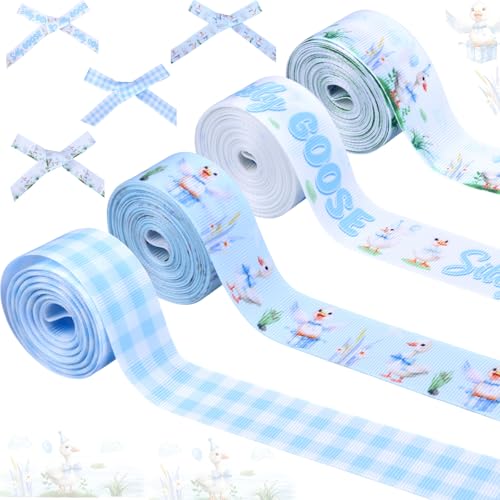 Cheerupp 4 Rollen blaue, alberne Gänsebänder für Ihn, 20 Meter Bastelbänder für Kranz, Haarschleifen, Geschenkverpackung, Bauernhoftiere, Ripsband für Geburtstag, Hochzeit, Babyparty, Heimdekoration Cheerupp 4 Rollen blaue, alberne Gänsebänder für Ihn, 20 Meter Bastelbänder für Kranz, Haarschleifen, Geschenkverpackung, Bauernhoftiere, Ripsband für Geburtstag, Hochzeit, Babyparty, Heimdekoration von Cheerupp