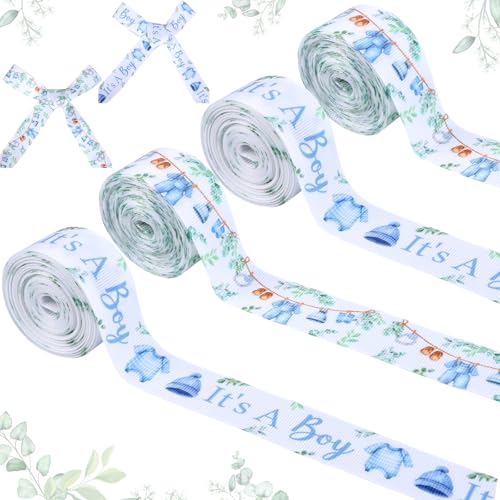 Cheerupp 4 Rollen blaues Band mit Kleidungsmotiven, 20 Meter Bastelbänder für Kranz, Haarschleifen, Geschenkverpackung, Geschenkverpackung, Ripsband für Babyparty, Party, Heimdekoration, Dekoration Cheerupp 4 Rollen blaues Band mit Kleidungsmotiven, 20 Meter Bastelbänder für Kranz, Haarschleifen, Geschenkverpackung, Geschenkverpackung, Ripsband für Babyparty, Party, Heimdekoration, Dekoration von Cheerupp