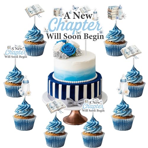Cheerupp Blue Storybook Babyparty-Dekorationen für Jungen, 25 Stück, Geschichtenbuch, Babyparty-Kuchenaufsätze, ein neues Kapitel wird bald beginnen, Cupcake-Topper zum Lesen, Bibliothek Cheerupp Blue Storybook Babyparty-Dekorationen für Jungen, 25 Stück, Geschichtenbuch, Babyparty-Kuchenaufsätze, ein neues Kapitel wird bald beginnen, Cupcake-Topper zum Lesen, Bibliothek von Cheerupp