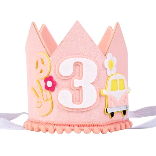 Cheerupp Dritter Hut zum Geburtstag, Groovy für Damen, Hippie Bohème Thema Dritter Geburtstag Krone Hut Geschenk Dekoration Zubehör Cheerupp Dritter Hut zum Geburtstag, Groovy für Damen, Hippie Bohème Thema Dritter Geburtstag Krone Hut Geschenk Dekoration Zubehör von Cheerupp