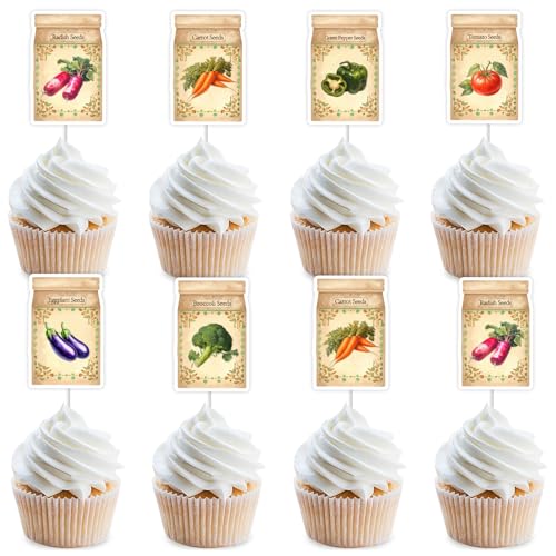 Cheerupp Farmers Market Party-Dekorationen, 36 Stück lokal angebaute Cupcake-Dekorationen, frische Gemüsesamen, Cupcake-Picks für Geburtstage, Babypartys, Junggesellinnenabschiede und Hochzeiten Cheerupp Farmers Market Party-Dekorationen, 36 Stück lokal angebaute Cupcake-Dekorationen, frische Gemüsesamen, Cupcake-Picks für Geburtstage, Babypartys, Junggesellinnenabschiede und Hochzeiten von Cheerupp