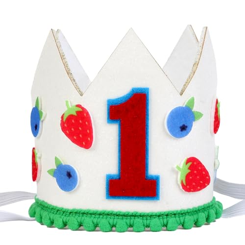 Cheerupp Premier Strawberry Blueberry-Hut für Frauen, Sweet Berry Lady's One Birthday Hat, erste Dekoration für Geburtstagspartys mit Obstmotiv Cheerupp Premier Strawberry Blueberry-Hut für Frauen, Sweet Berry Lady's One Birthday Hat, erste Dekoration für Geburtstagspartys mit Obstmotiv von Cheerupp
