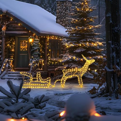 ChefRobot Weihnachtsdeko Rentier mit Schlittern Weihnachtsbeleuchtung Außen & Innen 2700K Christmas Decorations 600lm IP44 Wasserdicht für Weihnachten/Christmas ChefRobot Weihnachtsdeko Rentier mit Schlittern Weihnachtsbeleuchtung Außen & Innen 2700K Christmas Decorations 600lm IP44 Wasserdicht für Weihnachten/Christmas von ChefRobot