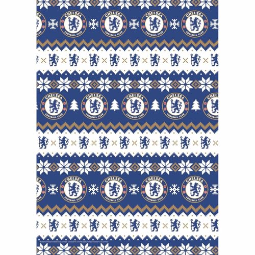 Weihnachts-Geschenkpapier mit Motiv Chelsea FC, für Geschenke, Fußball, 2 Bögen, 2 Etiketten Weihnachts-Geschenkpapier mit Motiv Chelsea FC, für Geschenke, Fußball, 2 Bögen, 2 Etiketten von Chelsea