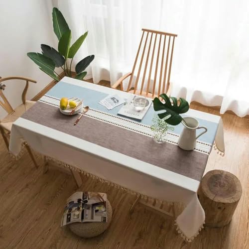 100~300 cm Einfache gestreifte Tischdecke, Rechtecktischabdeckung mit Quasten, weicher kaffeestaubdes Tischtuchschrank Decktuch-Farbtuch 2-AUL 140x250 cm 100~300 cm Einfache gestreifte Tischdecke, Rechtecktischabdeckung mit Quasten, weicher kaffeestaubdes Tischtuchschrank Decktuch-Farbtuch 2-AUL 140x250 cm von ChenYuNiu
