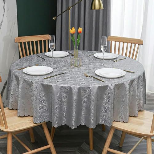 120-220 cm PVC wasserdichte Tischdecke, runde Esstischabdeckung, Antifouling-Tischtuch für Küche, Esszimmer und Events-XY-02-160 cm von ChenYuNiu
