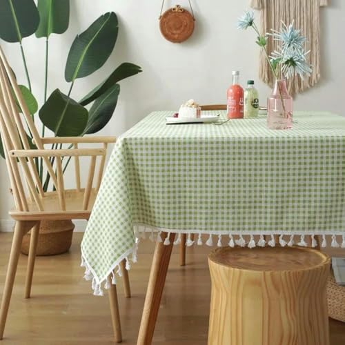 60~300 cm Plaid-Tischdecke mit Spitze, Baumwollwäsche Tischabdeckung für Schreibtisch Weiche Abdeckung Anhänger Tee Tischpolster Mahl 60~300 cm Plaid-Tischdecke mit Spitze, Baumwollwäsche Tischabdeckung für Schreibtisch Weiche Abdeckung Anhänger Tee Tischpolster Mahl von ChenYuNiu