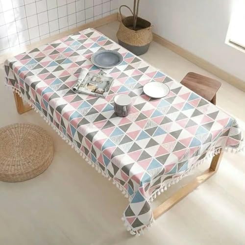 70~240 cm Plaid Baumwollwäsche Tischdecke Rechteck Runde Tischtuch Weiche Abdeckung Spitze Quaste Outdoor Picknickdecke für Bankett-Pink-145 x 220 cm 70~240 cm Plaid Baumwollwäsche Tischdecke Rechteck Runde Tischtuch Weiche Abdeckung Spitze Quaste Outdoor Picknickdecke für Bankett-Pink-145 x 220 cm von ChenYuNiu