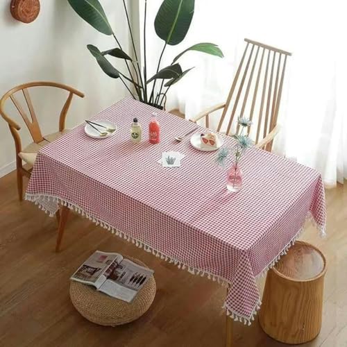 70~240 cm Plaid Baumwollwäsche Tischdecke Rechteck Runde Tischtuch Weiche Abdeckung Spitze Quaste Outdoor Picknickdecke für Bankett-Red-145 x 200 cm 70~240 cm Plaid Baumwollwäsche Tischdecke Rechteck Runde Tischtuch Weiche Abdeckung Spitze Quaste Outdoor Picknickdecke für Bankett-Red-145 x 200 cm von ChenYuNiu