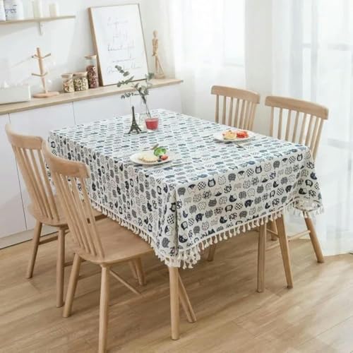 70~240 cm Plaid Baumwollwäsche Tischdecke Rechteck Runde Tischtuch Weiche Abdeckung Spitze Quaste Outdoor Picknickdecke für Bankett-weiße CAT-120 x 120 cm 70~240 cm Plaid Baumwollwäsche Tischdecke Rechteck Runde Tischtuch Weiche Abdeckung Spitze Quaste Outdoor Picknickdecke für Bankett-weiße CAT-120 x 120 cm von ChenYuNiu