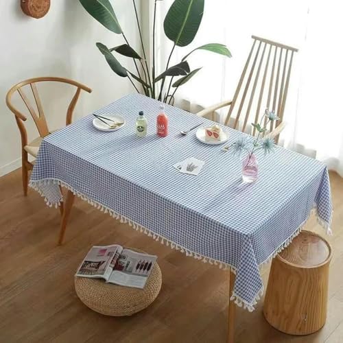 70~240 cm Plaid Baumwollwäsche Tischdecke Rechteck runden Tischtuch Weiche Abdeckung Spitze Quaste Outdoor Picknickdecke für Bankett-Blau-Plaid-100 x 140 cm 70~240 cm Plaid Baumwollwäsche Tischdecke Rechteck runden Tischtuch Weiche Abdeckung Spitze Quaste Outdoor Picknickdecke für Bankett-Blau-Plaid-100 x 140 cm von ChenYuNiu
