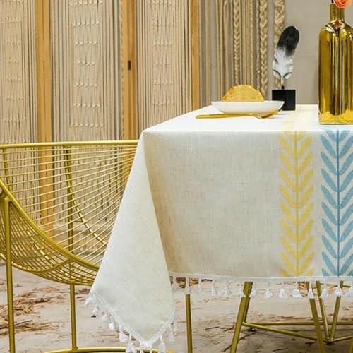 90~300 cm Retro Leaf-Tablothalte Nordic Style Leinen Baumwoll rechteckige runde Tischdecke Tischabdeckung für Partys, S und Geburtstage-gelbe Green-140x220cm 90~300 cm Retro Leaf-Tablothalte Nordic Style Leinen Baumwoll rechteckige runde Tischdecke Tischabdeckung für Partys, S und Geburtstage-gelbe Green-140x220cm von ChenYuNiu