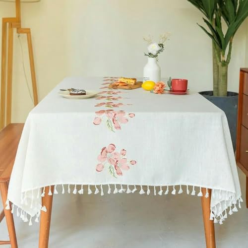 ChenYuNiu 90~300 cm Nordic Leinen Baumwolltischdecke, Esstisch Waschbar dekorativ rechteckige Runde Tisch Cover Geburtstag-ZB0052-Pink-90 x 90 cm ChenYuNiu 90~300 cm Nordic Leinen Baumwolltischdecke, Esstisch Waschbar dekorativ rechteckige Runde Tisch Cover Geburtstag-ZB0052-Pink-90 x 90 cm von ChenYuNiu