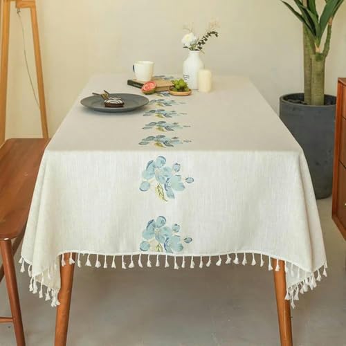 ChenYuNiu 90~300 cm Nordic Leinen Baumwolltischdecke, Esstisch Waschbar dekorativ rechteckige Runde Tischabdeckung Geburtstag-ZB0052-Blue-140 x 200 cm ChenYuNiu 90~300 cm Nordic Leinen Baumwolltischdecke, Esstisch Waschbar dekorativ rechteckige Runde Tischabdeckung Geburtstag-ZB0052-Blue-140 x 200 cm von ChenYuNiu