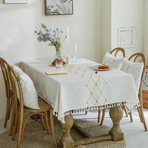ChenYuNiu 90~300 cm nordische Leinen Baumwolltischdecke Abdeckung, Esstisch waschbarer rechteckiger Runde Tischabdeckung Geburtstag-ZB0052-JZH-140 x 220 cm ChenYuNiu 90~300 cm nordische Leinen Baumwolltischdecke Abdeckung, Esstisch waschbarer rechteckiger Runde Tischabdeckung Geburtstag-ZB0052-JZH-140 x 220 cm von ChenYuNiu