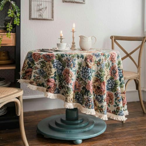 Dia 90/120/150 cm schwarzer Pflanze runde Tischdecke mit Quasten-Baumwollwäsche runde Tischdecke für eine kleine Tischkreiskreis-Tischdecke-Hydrangea+weißer Bartrunde 90 cm Dia 90/120/150 cm schwarzer Pflanze runde Tischdecke mit Quasten-Baumwollwäsche runde Tischdecke für eine kleine Tischkreiskreis-Tischdecke-Hydrangea+weißer Bartrunde 90 cm von ChenYuNiu
