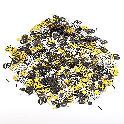 1500 Stück Happy Birthday Konfetti, Zahlenkonfetti für Party Tischdekoration Supplies (60 Jahre alt) von Chencunquangod