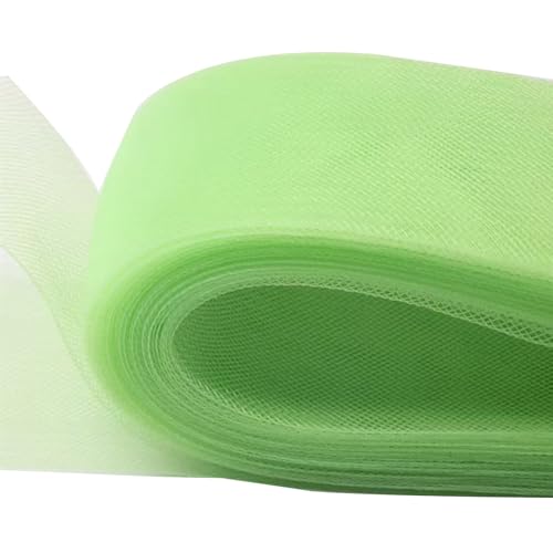 22,7 m steife Rosshaar-Borte, 7,5 cm breit, Polyester, steife Bänder zum Ausbeinen, Nähen, Hochzeitskleid, Kleider, Rock, Hut (Hellgrün) von Chencunquangod