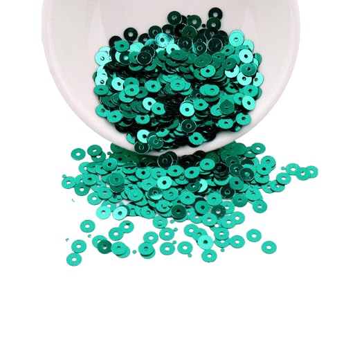 3 Packungen 4 mm/5 mm/6 mm flache, runde lose Pailletten, Basis PVC-Pailletten für Scrapbooking, Nähdekoration (grün) von Chencunquangod
