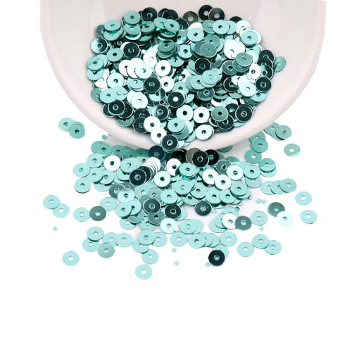 3 Packungen 4 mm/5 mm/6 mm flache runde lose Pailletten, Basis PVC-Pailletten für Scrapbooking, Nähdekoration, Blau von Chencunquangod