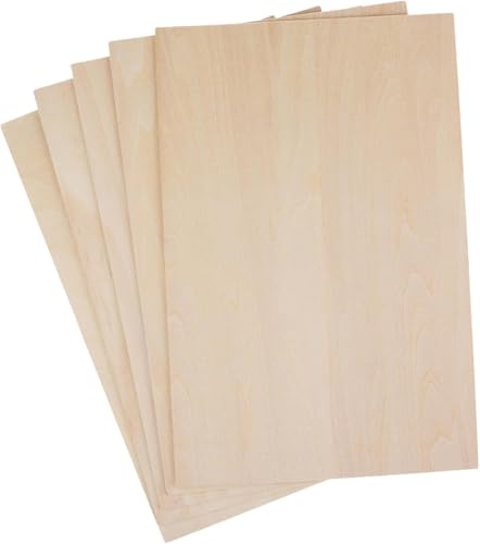 5 Stück Sperrholzplatten, Lindenholz, dünne Platte für Holzhandwerk, Modell, Basteln, Malen, Gravieren, Schablonieren (300 x 200 x 2 mm) von Chencunquangod