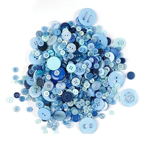 660 Stück runde Kunstharz-Nähknöpfe, runde gemischte Knöpfe für Kleidung, Nähen, DIY-Handwerksprojekte (blau) von Chencunquangod