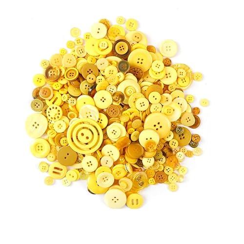 660 Stück runde Kunstharz-Nähknöpfe, runde gemischte Knöpfe für Kleidung, Nähen, DIY-Handwerksprojekte (gelb) von Chencunquangod