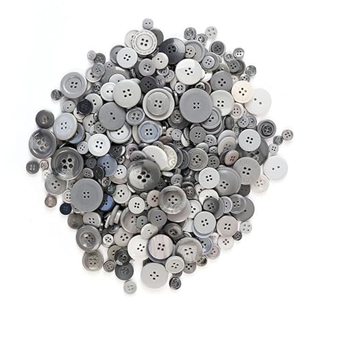660 Stück runde Kunstharz-Nähknöpfe, runde gemischte Knöpfe für Kleidung, Nähen, DIY-Handwerksprojekte (grau) von Chencunquangod