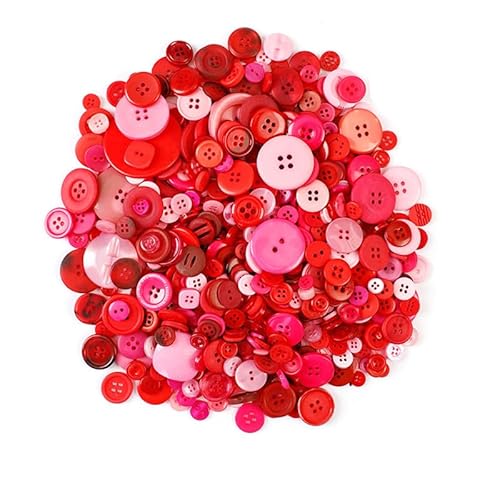 660 Stück runde Kunstharz-Nähknöpfe, runde gemischte Knöpfe für Kleidung, Nähen, DIY-Handwerksprojekte (rot) von Chencunquangod