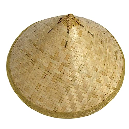 Chencunquangod Chinesischer Bambushut für Erwachsene, Uni, Cosplay, Ninja, konische Sonnenkappe, handgewebt, Fischerhut, Bauernhut für Cosplay-Hut (53 cm) von Chencunquangod