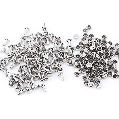 Doppelkappen-Nieten für Leder, Handwerk, Taschen, Schuhreparaturen, Haustierhalsband, 6 x 8 mm, 100 Stück Doppelkappen-Nieten für Leder, Handwerk, Taschen, Schuhreparaturen, Haustierhalsband, 6 x 8 mm, 100 Stück von Chencunquangod