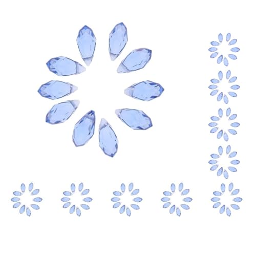 Glasperlen in Tropfenform, vertikales Loch, Kristallglas, Tropfenform, facettierte Perlen für Armbänder, Halsketten, Ohrringe, DIY-Schmuckherstellung, 100 Stück von Chencunquangod