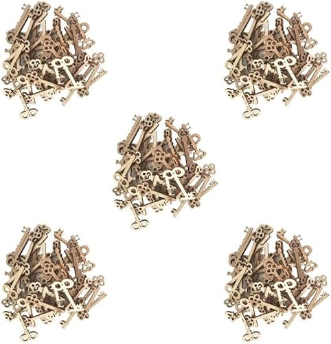 Holzschlüssel, unlackierte Holzstücke, Scrapbooking, Verzierungen, DIY Handwerk (5 Set) von Chencunquangod