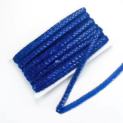 Paillettenband, 12 m, Glitzer-Pailletten-Bordüre, Stoff, Paillettenband zum Nähen und Dekorieren (blau) von Chencunquangod