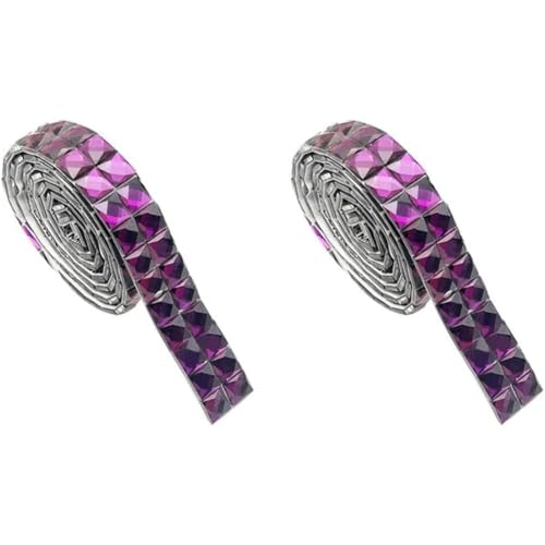 2 Rollen Glas-Strass-Diamant-Bänder, selbsthaftende Glas-Strass-Streifen, für Bastelarbeiten, Heimdekoration (lila) von ChengChengJin