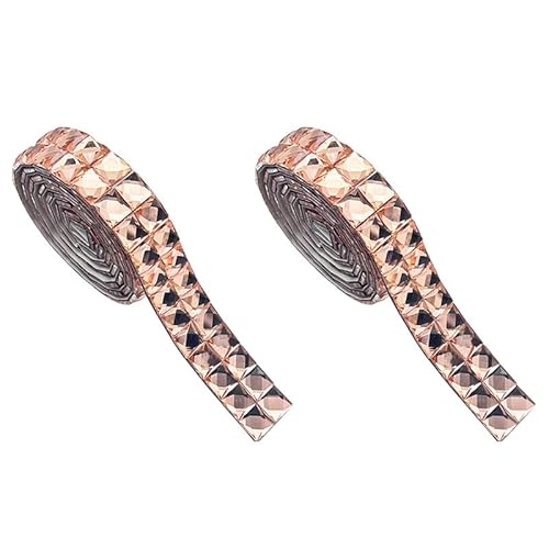 2 Rollen Glas-Strass-Diamant-Bänder, selbstklebend, für Bastelarbeiten, Heimdekoration (Gold) von ChengChengJin